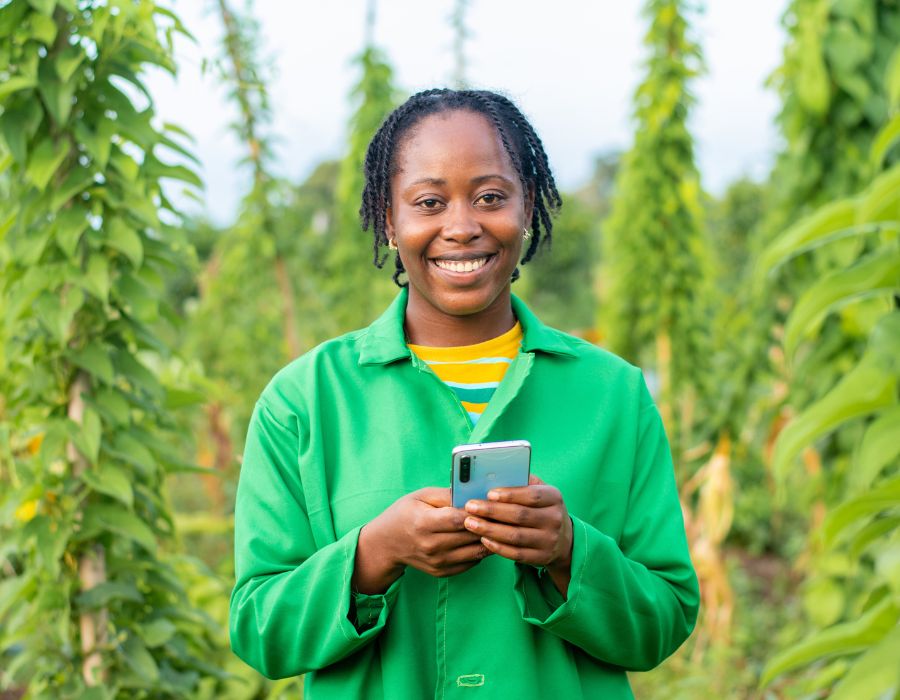 The Imena team on farmland in Northern Uganda